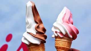 Two soft-serve ice creams