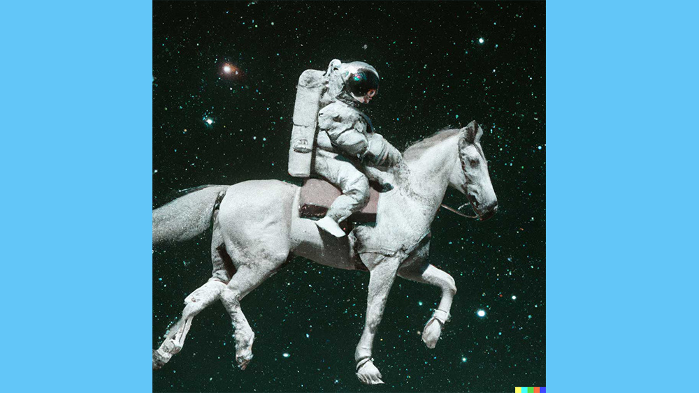 An image of an astronaut on a horse created by DALL-E 2