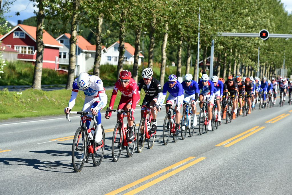 The FDJ team at the head of the peloton