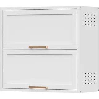 white horizontal double height wall mounted bathroom cabinet 