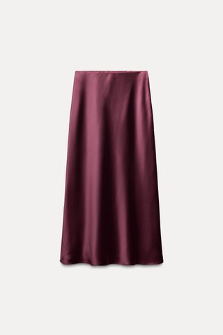 Zara, Satin Effect Midi Skirt