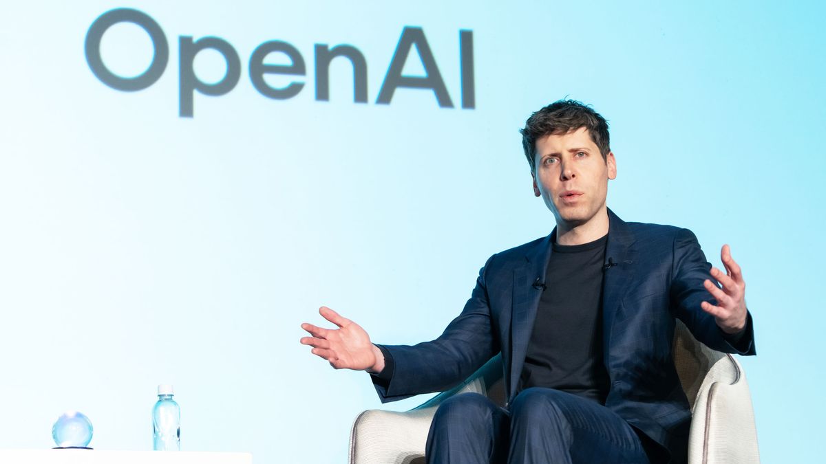  Open AI CEO Sam Altman speaks during a talk session with SoftBank Group CEO Masayoshi Son at an event titled &quot;Transforming Business through AI&quot; in Tokyo, Japan, on February 03, 2025.