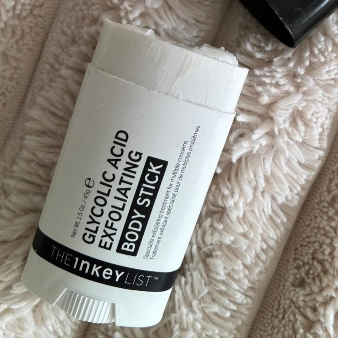 Empty tube of The Inkey List Glycolic Acid Exfoliating Body Stick