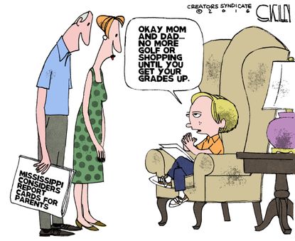Editorial cartoon U.S. Parent report cards