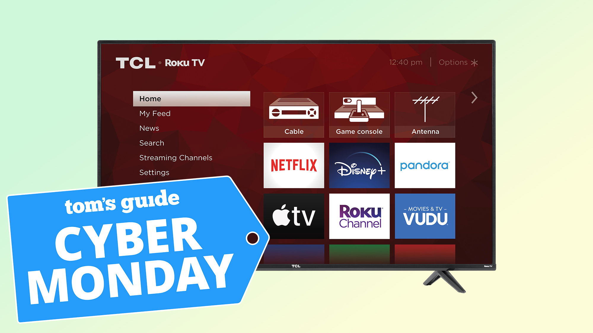 tcl 55-inch roku smart tv with cyber monday deal tag