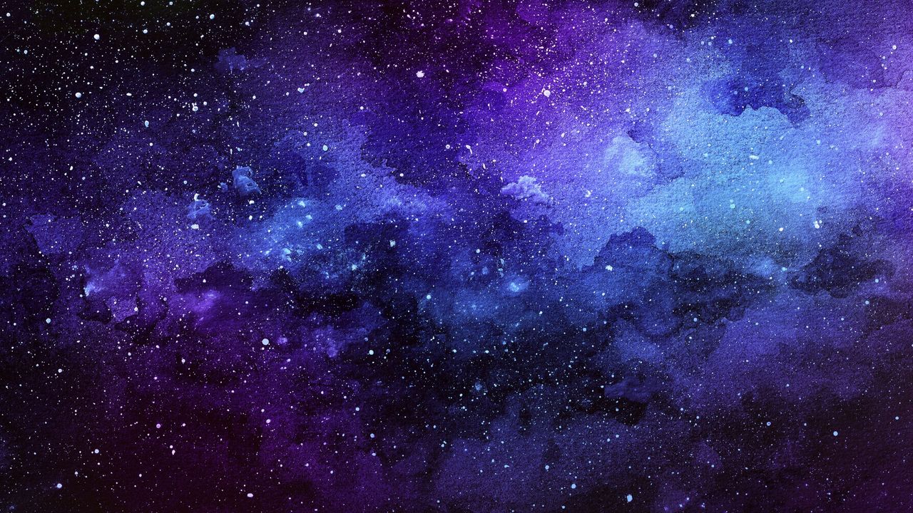 Cosmic illustration. Beautiful colorful space background. Watercolor