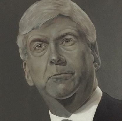 Artist Michael Dykehouse's portrait of Michigan Gov. Rick Snyder