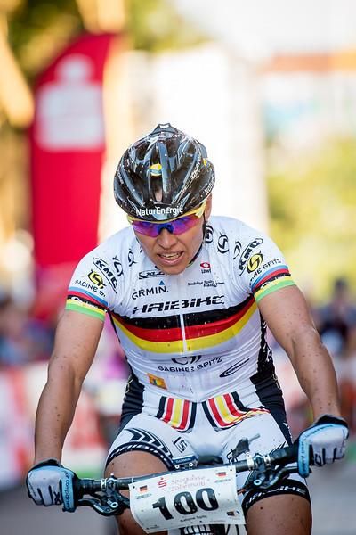 Sabine Spitz (Sabine Spitz Haibike Pro Team) wins the women's opening stage