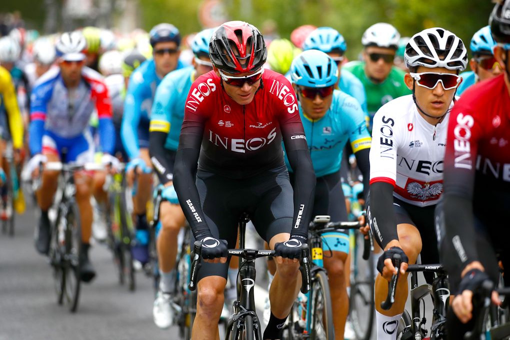 Chris Froome in the bunch during stage 3 at Criterium du Dauphine