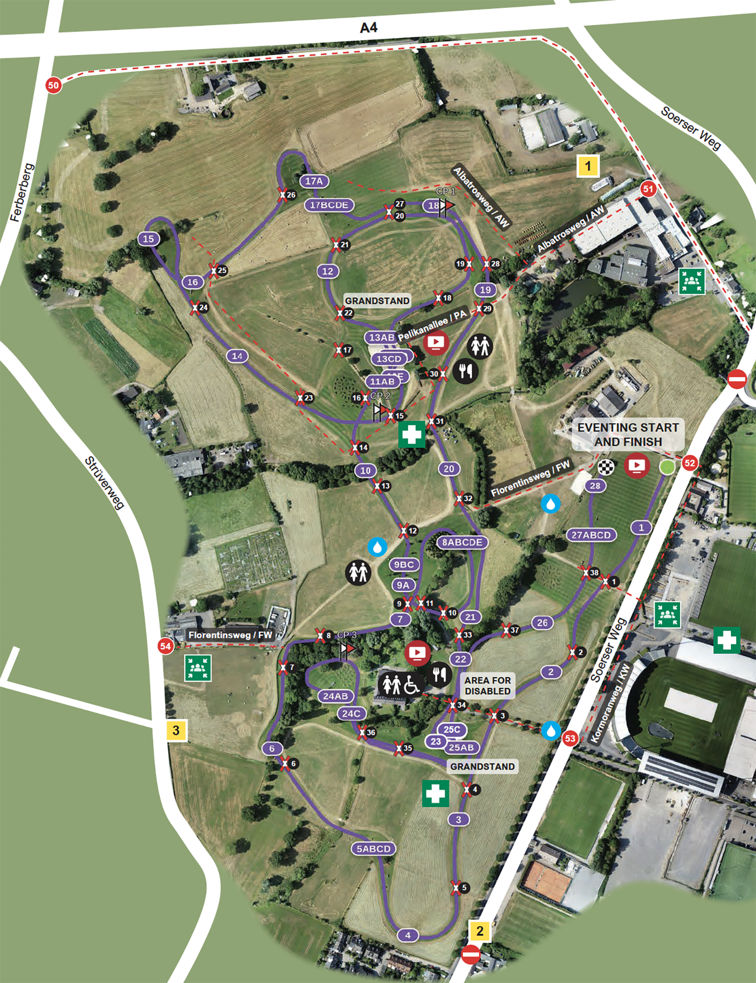 A map of the eventing World Championships cross-country course
