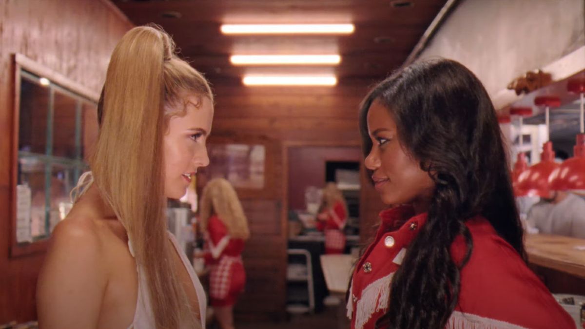 Riley Keough and Taylour Paige in Zola