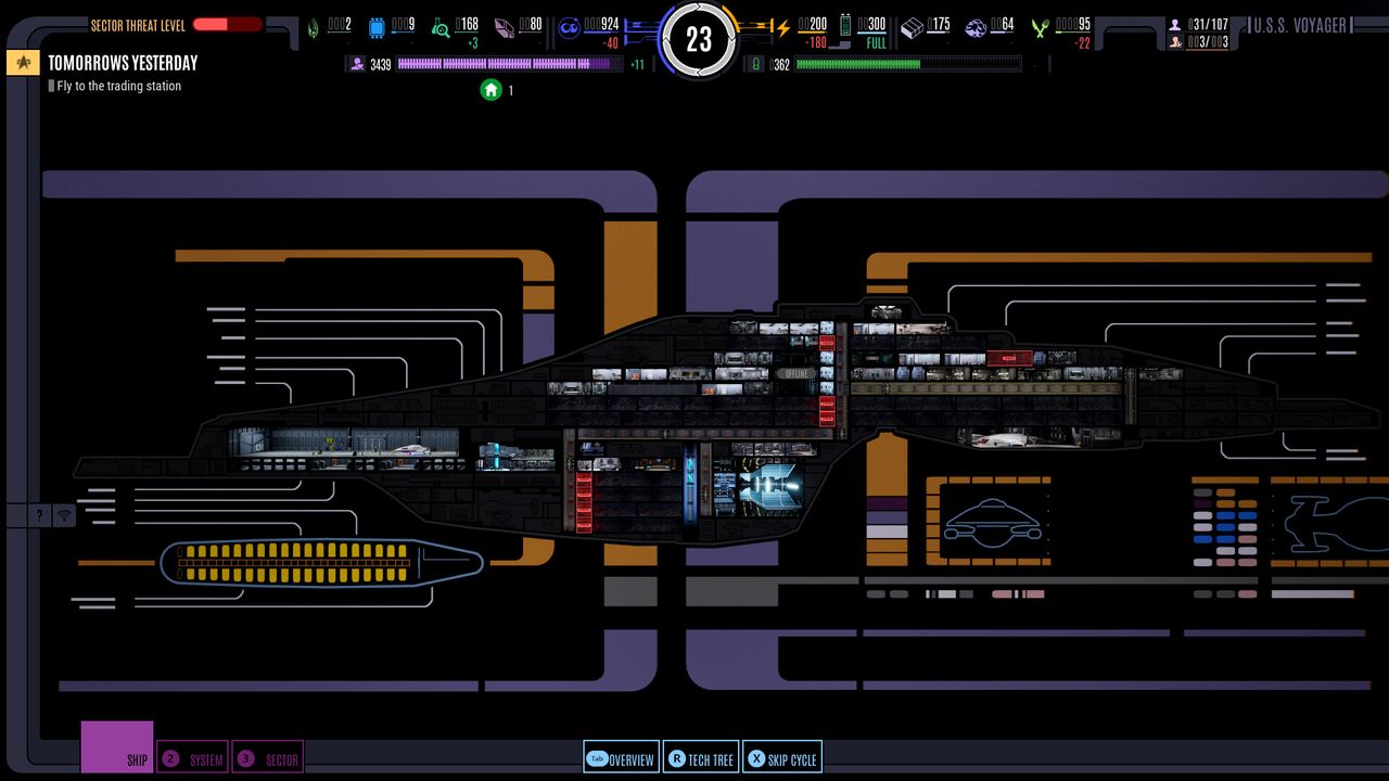 Screenshot from Star Trek Voyager - Across The Unknown, a strategy sci-fi video game based on Star Trek Voyager.