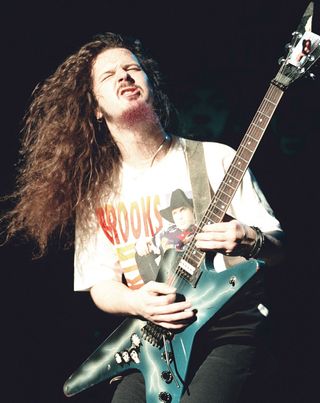 Diamond "Dimebag" Darrell, of Pantera, performing at the San Jose Event Center in San Jose, Calif. on March 10th 1992.