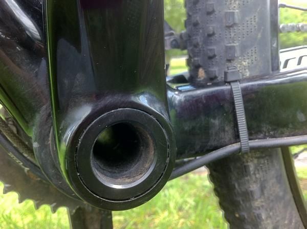 A view of the SRAM GXP bottom bracket from the non-drive side