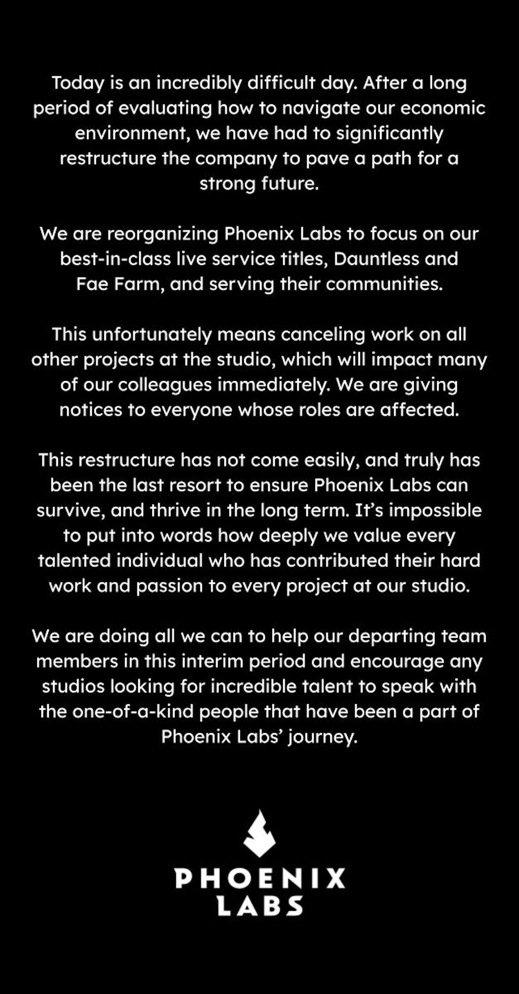 Dauntless developer Phoenix Labs lays off employees and cancels in ...