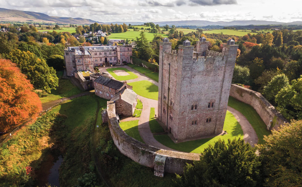 Aerial view of Appleby Castle