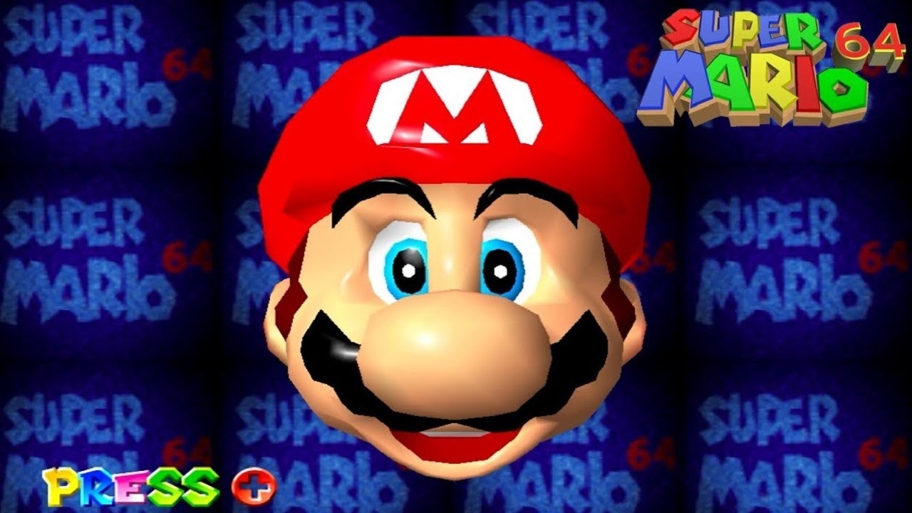 a screenshot of the Super Mario 64 title screen