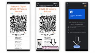 Taking a screenshot and saving your vaccination card to Google Pay