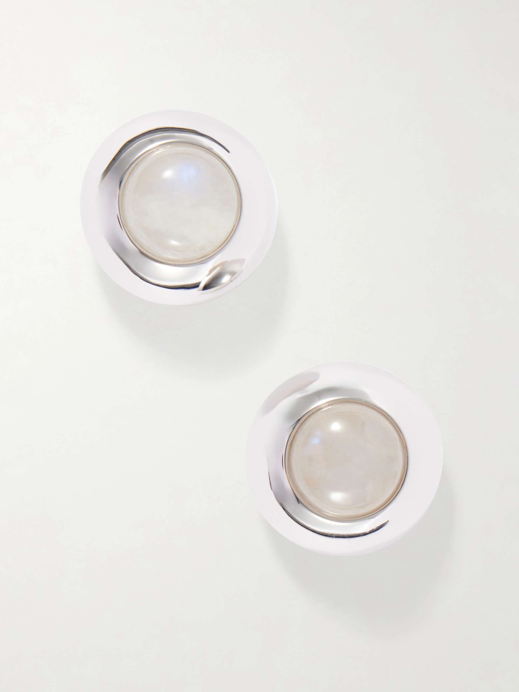 Bomb&amp;eacute; Rhodium-Plated Moonstone Earrings