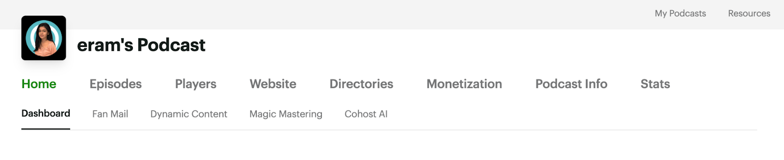 Buzzsprout user interface