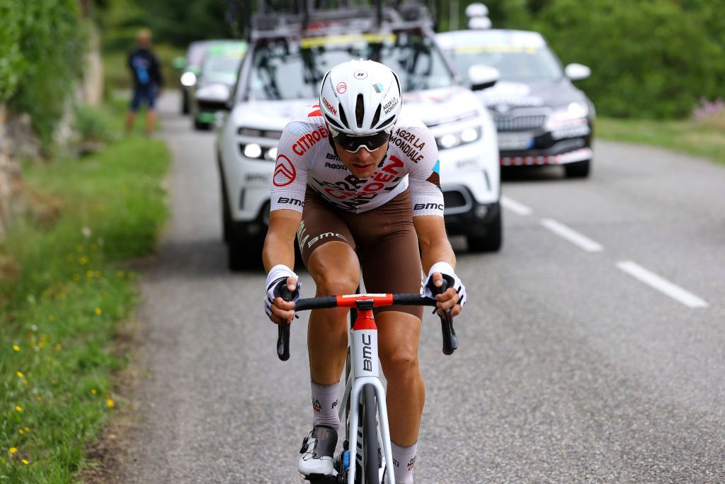 SAINTGAUDENS FRANCE JULY 13 Benot Cosnefroy of France and AG2R Citron Team during the 108th Tour de France 2021 Stage 16 a 169km stage from Pas de la Casa to SaintGaudens LeTour TDF2021 on July 13 2021 in SaintGaudens France Photo by Tim de WaeleGetty Images