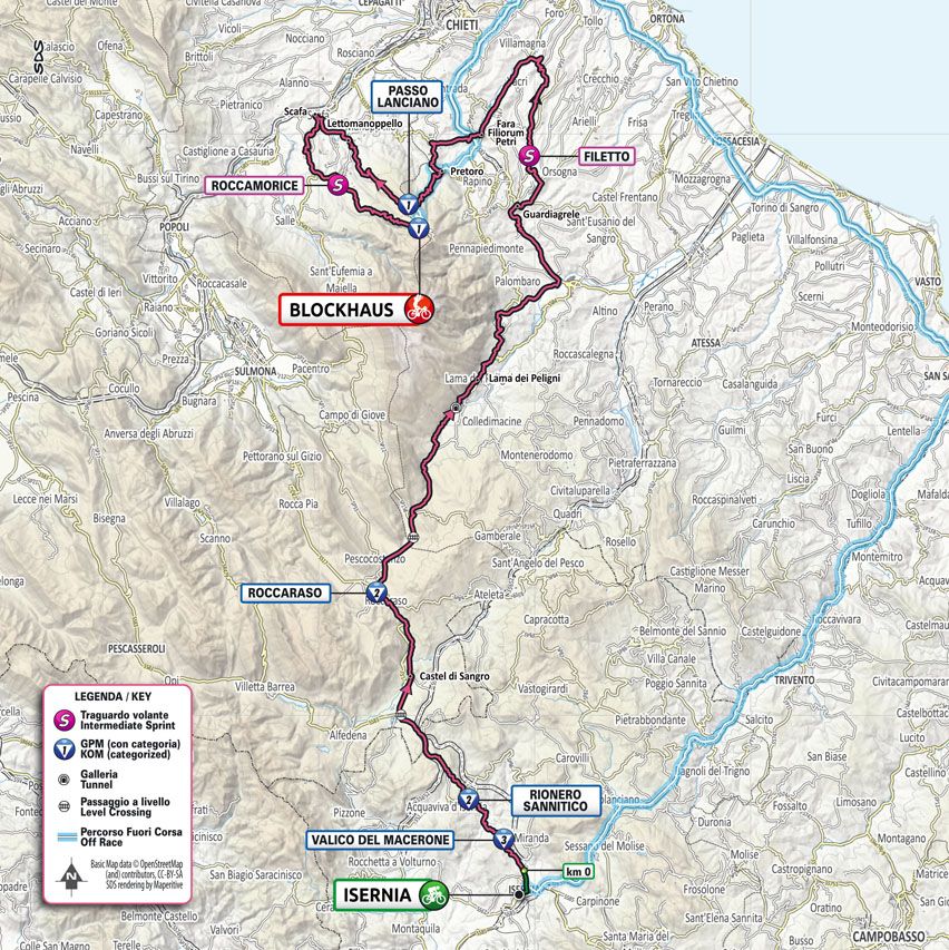 Stage 9 route map for 2022 Giro d'Italia