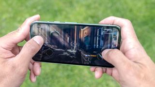 First person shooter game running on Google Pixel 8a.