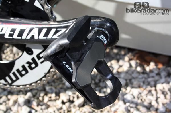 Tom Boonen (Omega Pharma-Quick Step) puts down the power through a pair of Look K&eacute;O Blade pedals.