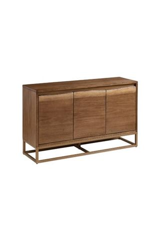 Caramel Live Edge Wood And Gold Metal Sloan Sideboard