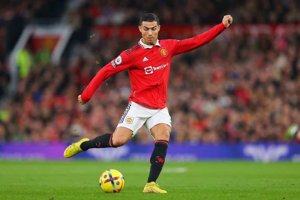 Cristiano Ronaldo of Manchester United during a Premier League match against West Ham United at Old Trafford 