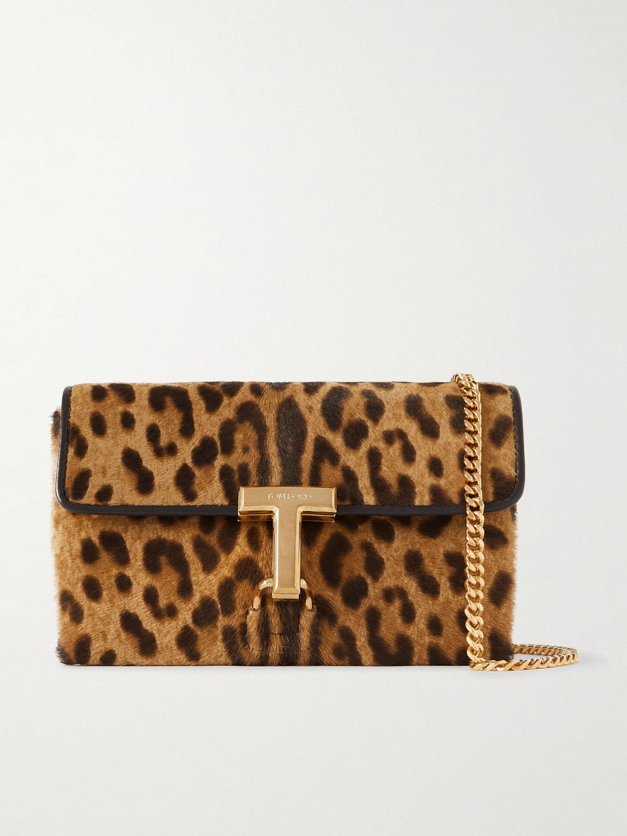 Monarch Mini Leather-Trimmed Leopard-Print Calf Hair Shoulder Bag