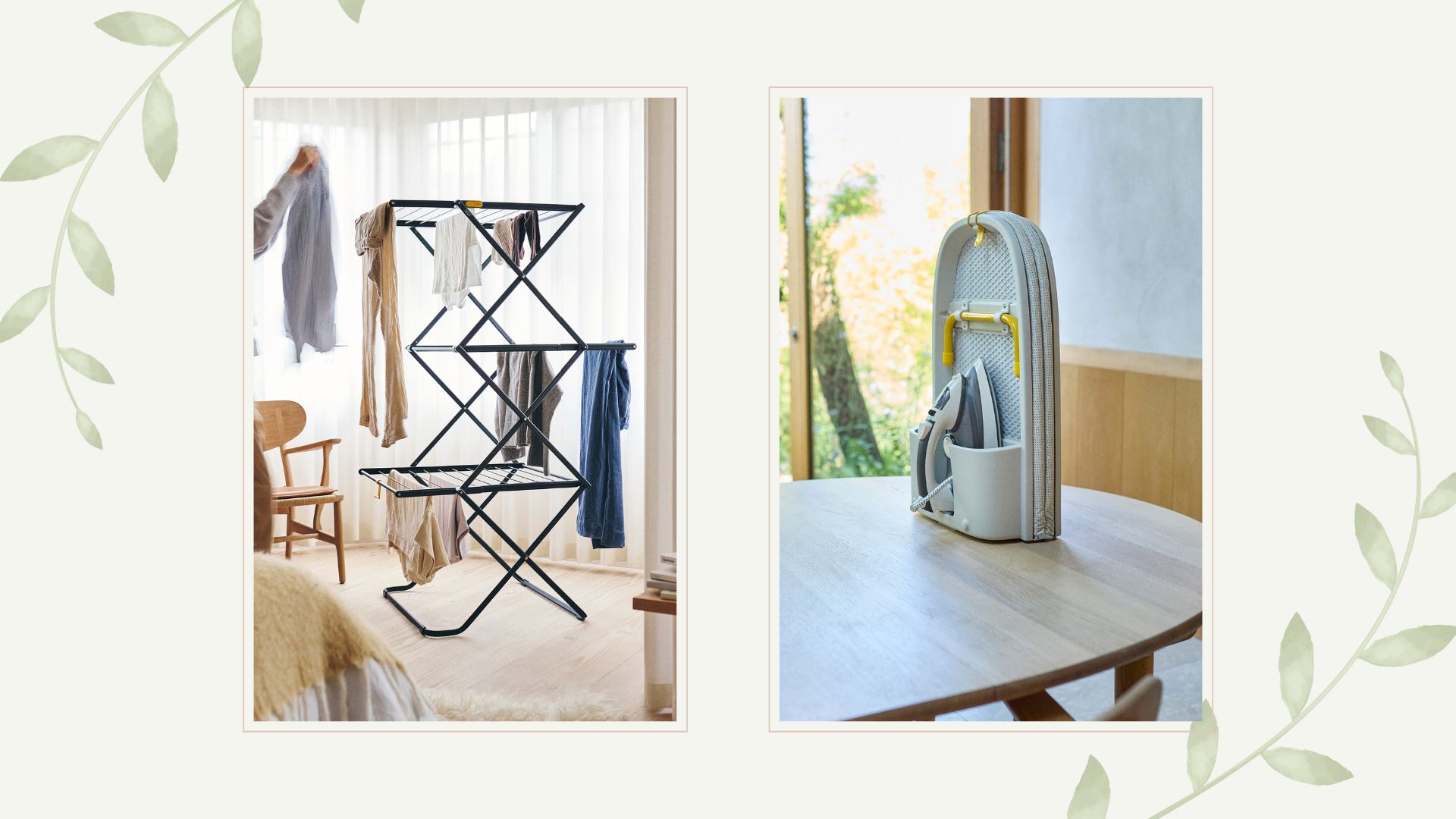  composite of airer and fold up ironing board 