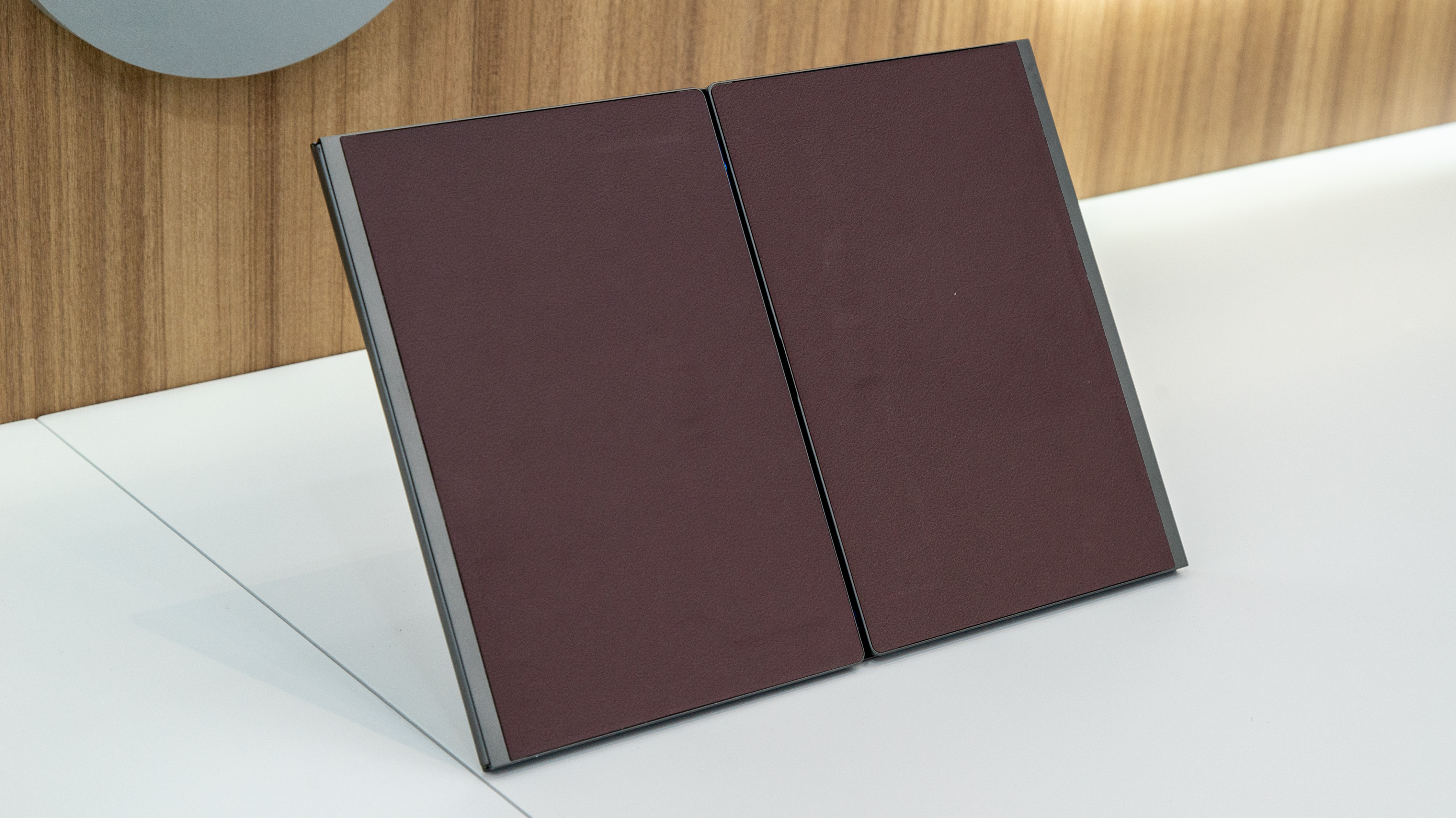 A tri-fold monitor closed 