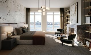 Render of bedrooms at The Cortland in New York