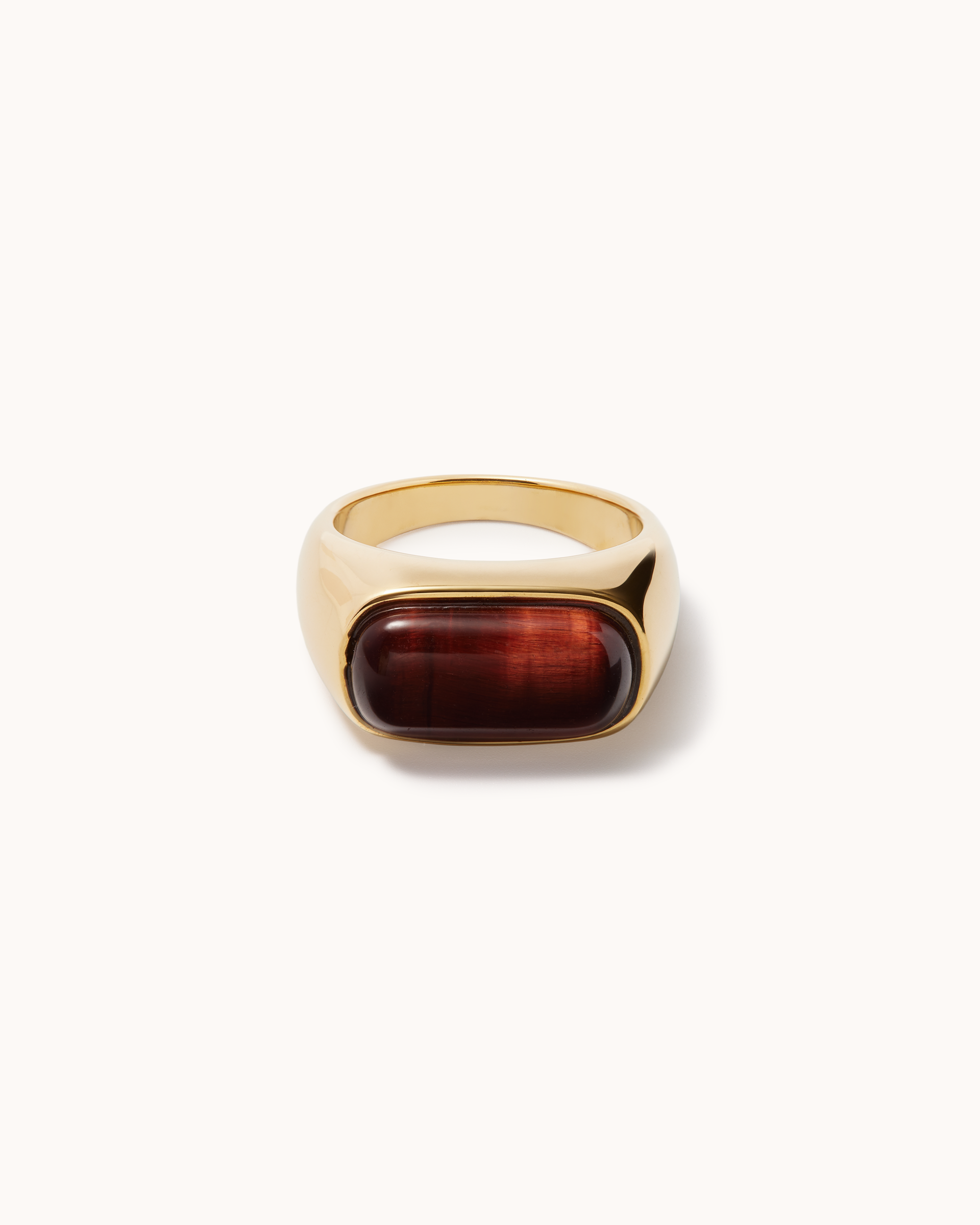 Chunky Tiger's Eye Ring in Brown - 16 Mm