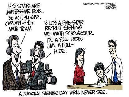 Editorial cartoon higher education sports