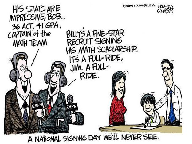 Editorial cartoon higher education sports