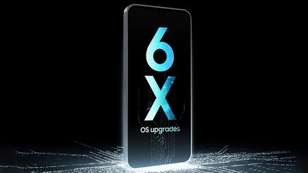 Samsung Galaxy A17 render showing 6 OS upgrades