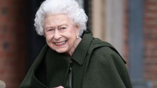 Queen Elizabeth II leaves Sandringham House after a reception with representatives from local community groups to celebrate the start of the Platinum Jubilee, on February 5, 2022 in King's Lynn, England.