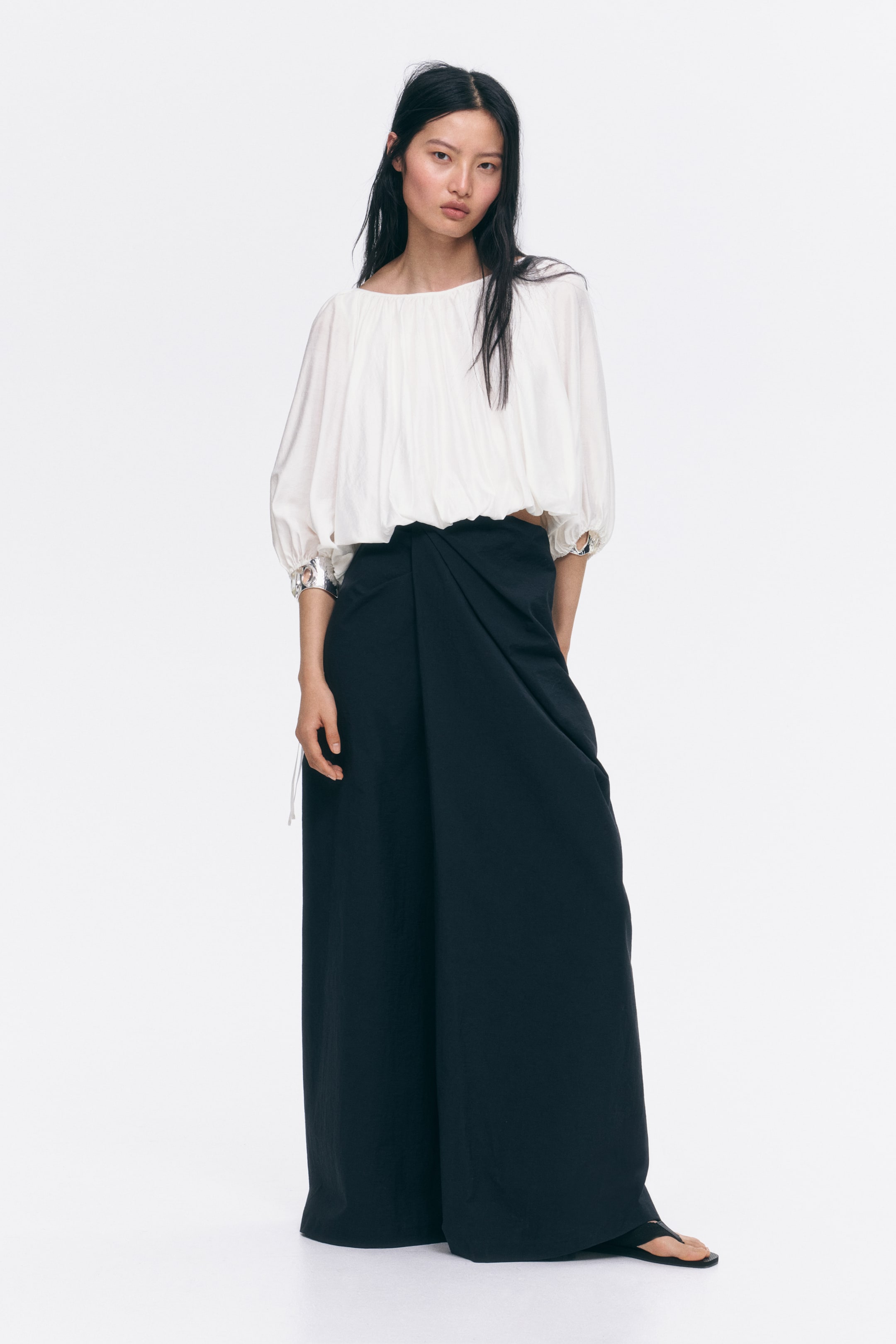 Oversized Tie-Detail Blouse