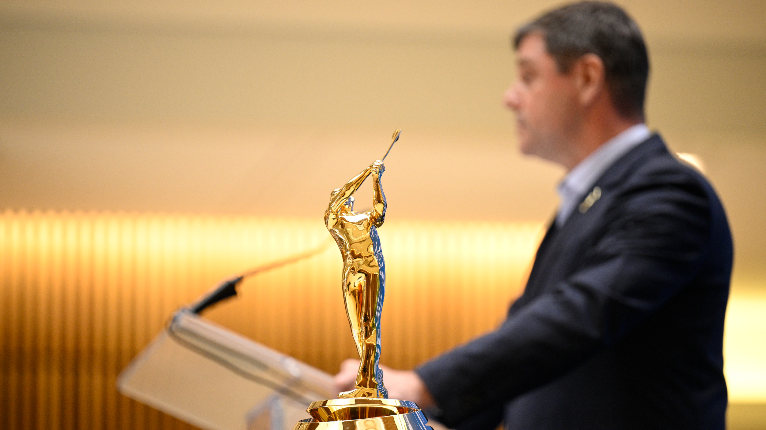 Brian Rolapp talks to the media