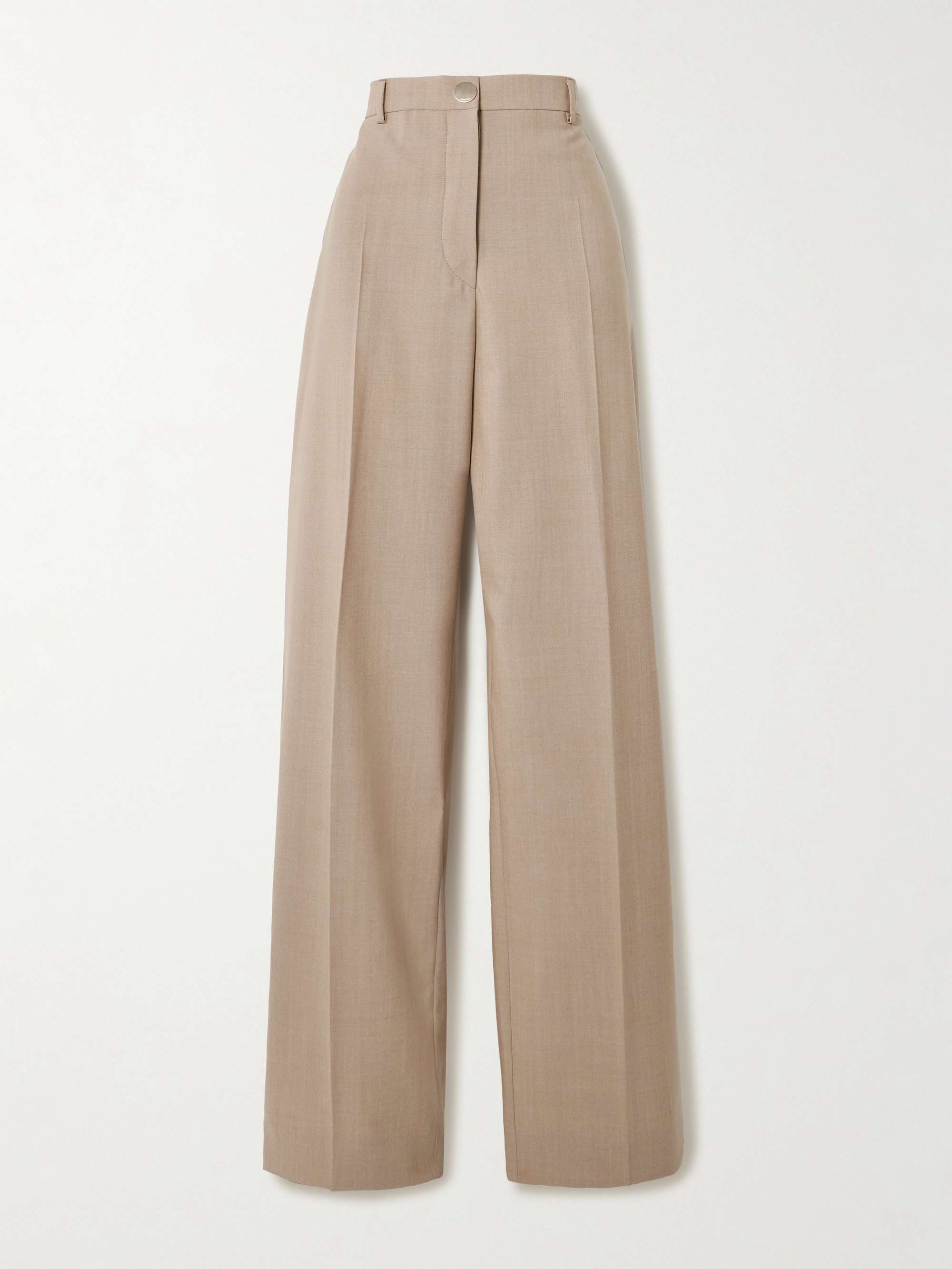 Salvo Pleated Grain De Poudre Wool Wide-Leg Pants