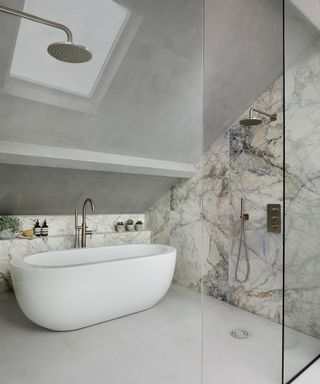 microcement floors and walls in a contemporary bathroom