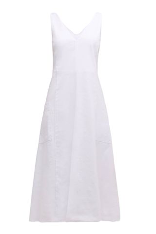 Vince Relaxed Pocketed Sleeveless V-Neck Midi Dress