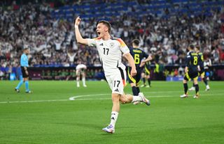 Florian Wirtz celebrates scoring for Germany at Euro 2024