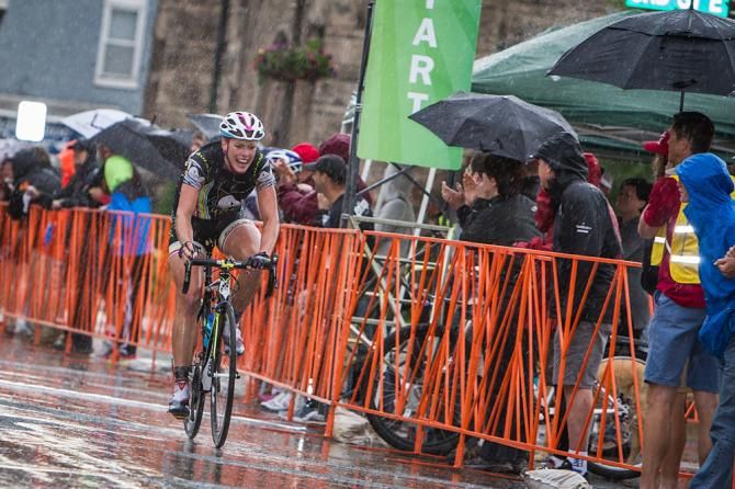 Gillian Carleton (Vanderkitten) takes the win under heavy rain in Menomonie