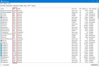Task Manager Details tab process ID
