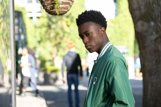 DeMarcus Westwood gets into a vicious fight in Hollyoaks. 