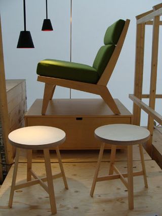 wooden stools by Pekka Harni