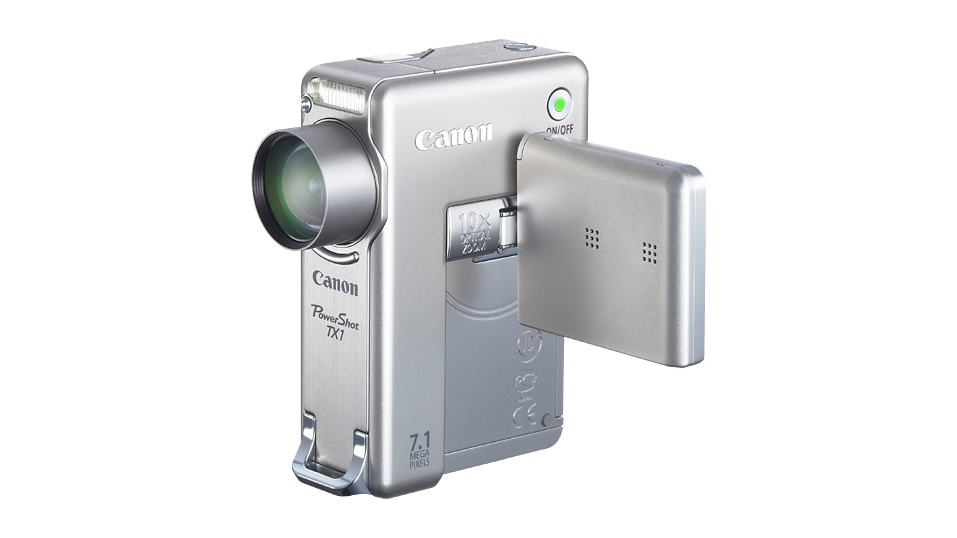 Canon PowerShot TX1 against a white background